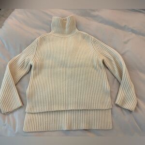 Joseph Off-White Ribbed Turtleneck Sweater